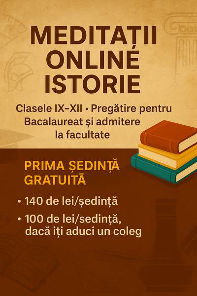 Meditatii online istorie – Oriunde in tara, pregatire bac si facultate